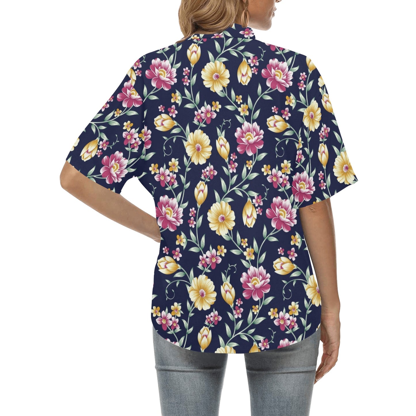 Gerberas Pattern Print Design GB03 Women's Hawaiian Shirt