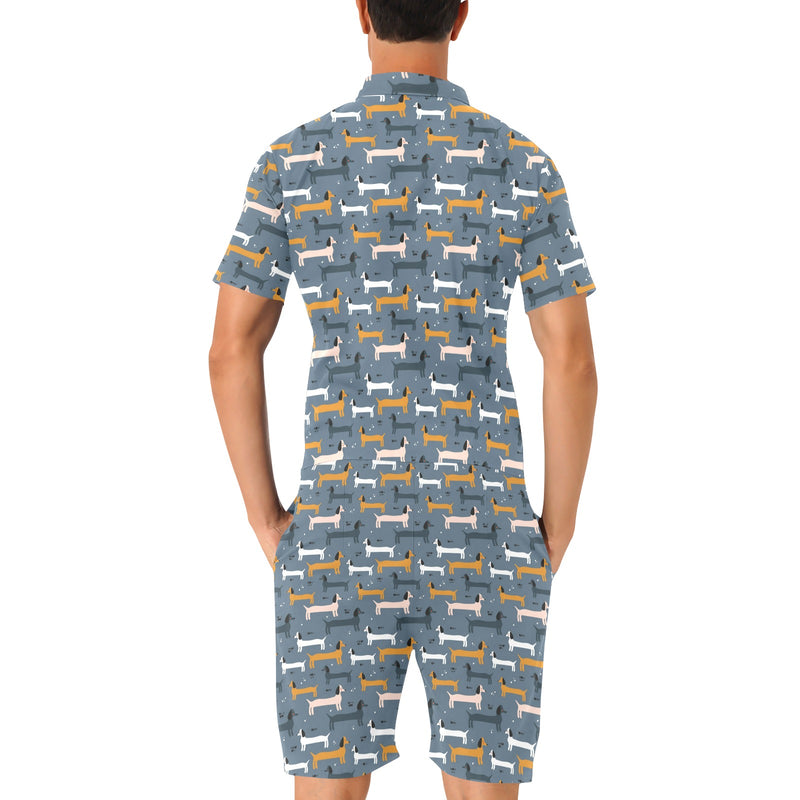 Dachshund Pattern Print Design 012 Men's Romper