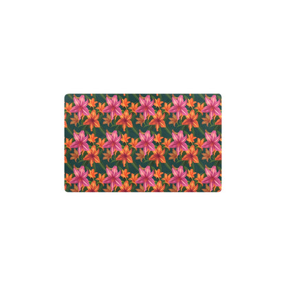 Amaryllis Pattern Print Design AL01 Kitchen Mat