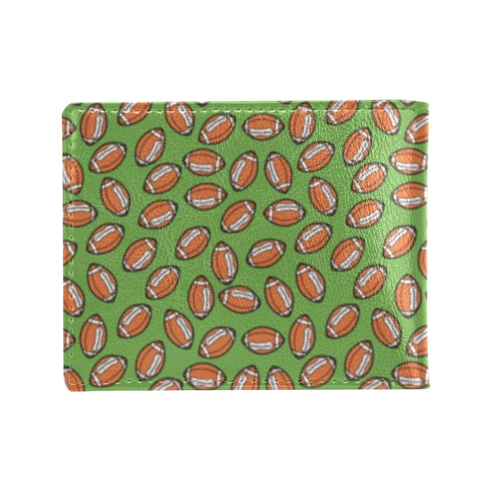 American Football on Green Design Men's ID Card Wallet