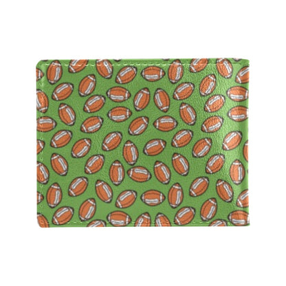 American Football on Green Design Men's ID Card Wallet
