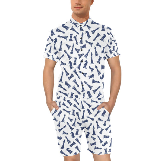 Chess Pattern Print Design 03 Men's Romper