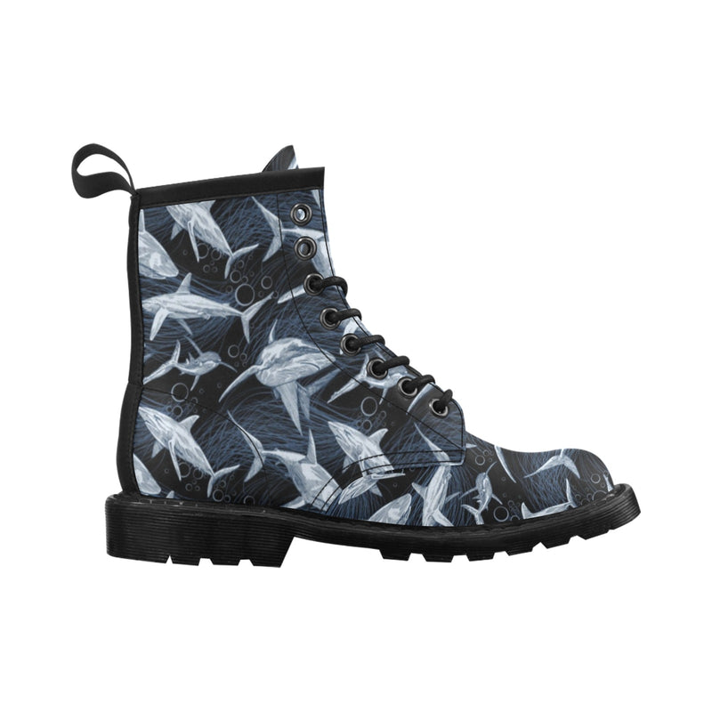 Shark Print Pattern Women's Boots