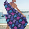 Sea Turtle Print Design LKS309 Beach Towel 32" x 71"