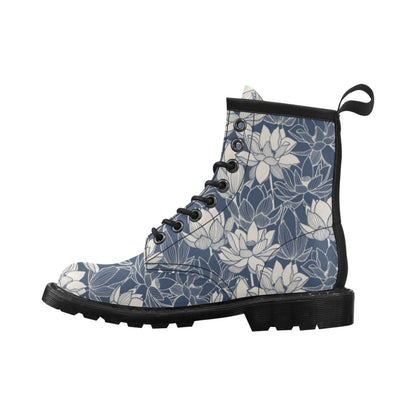 Water Lily Pattern Print Design WL04 Women's Boots
