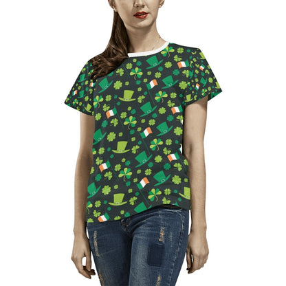 Shamrock Saint Patrick's Day Print Design LKS304 Women's  T-shirt