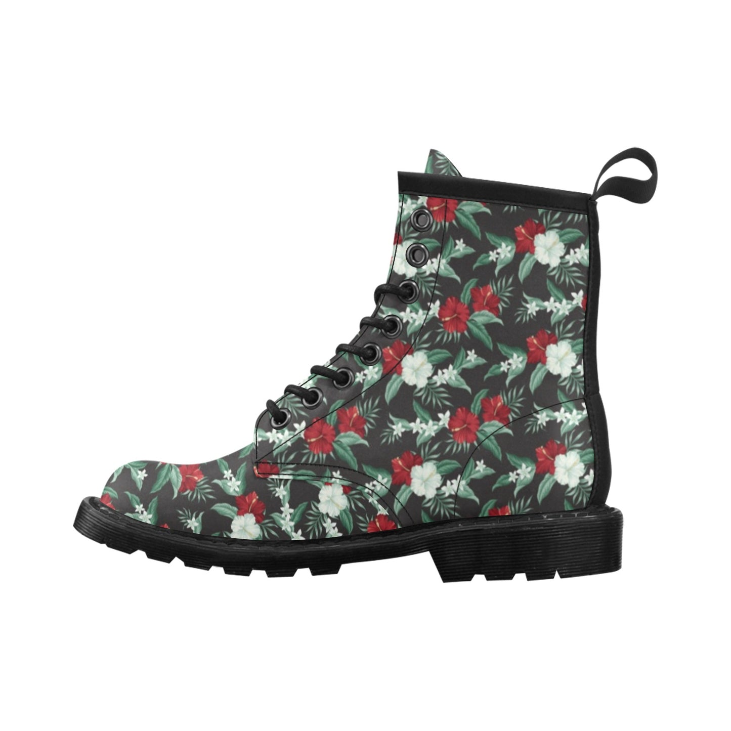 Tropical Flower Print Design LKS303 Women's Boots