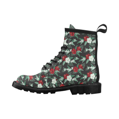 Tropical Flower Print Design LKS303 Women's Boots