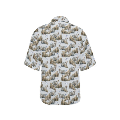 Walrus Print Design LKS401 Women's Hawaiian Shirt