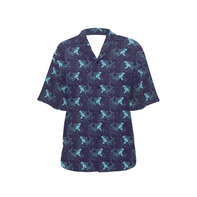 Shark Print Design LKS306 Women's Hawaiian Shirt