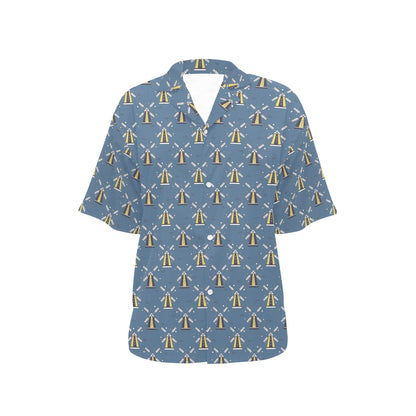 Windmill Pattern Print Design 03 Women's Hawaiian Shirt