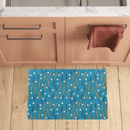 Baseball Pattern Print Design 01 Kitchen Mat
