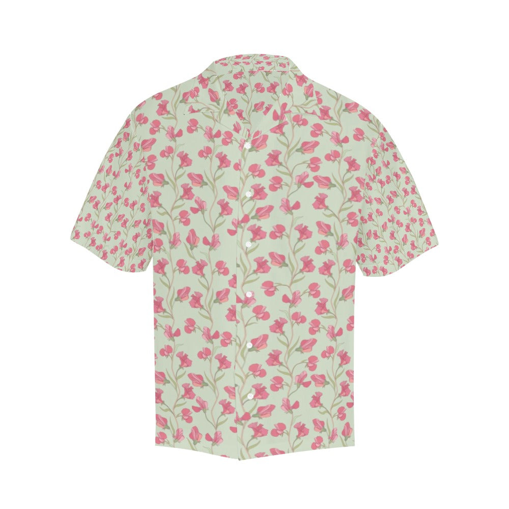 Sweet Pea Print Design LKS301 Men's Hawaiian Shirt