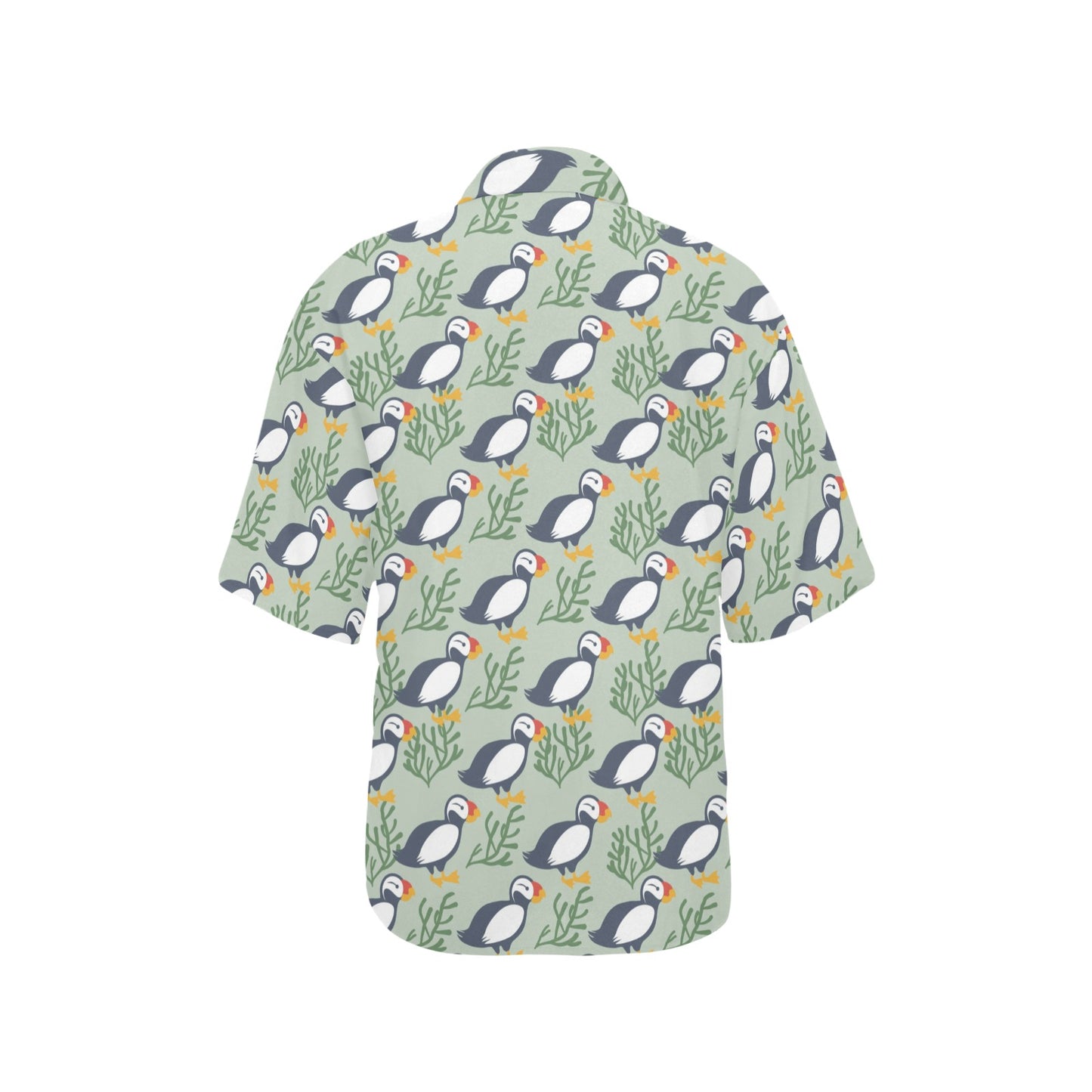 Puffin Pattern Print Design A04 Women's Hawaiian Shirt
