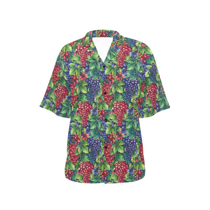 Grape Pattern Print Design GP02 Women's Hawaiian Shirt