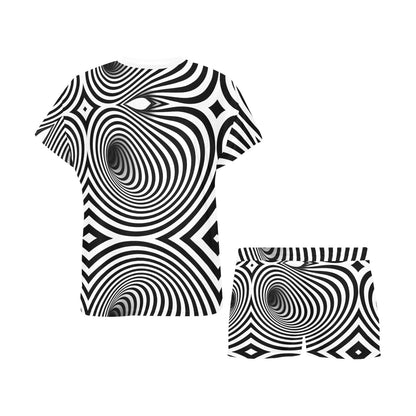 Vortex Print Design LKS303 Women's Short Pajama Set