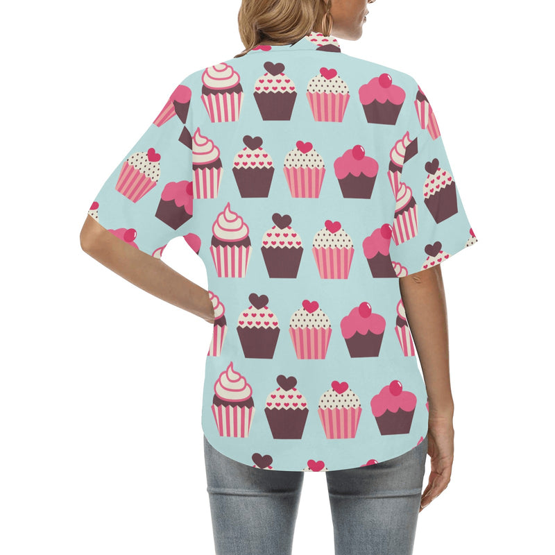 CupCake Print Pattern Women's Hawaiian Shirt