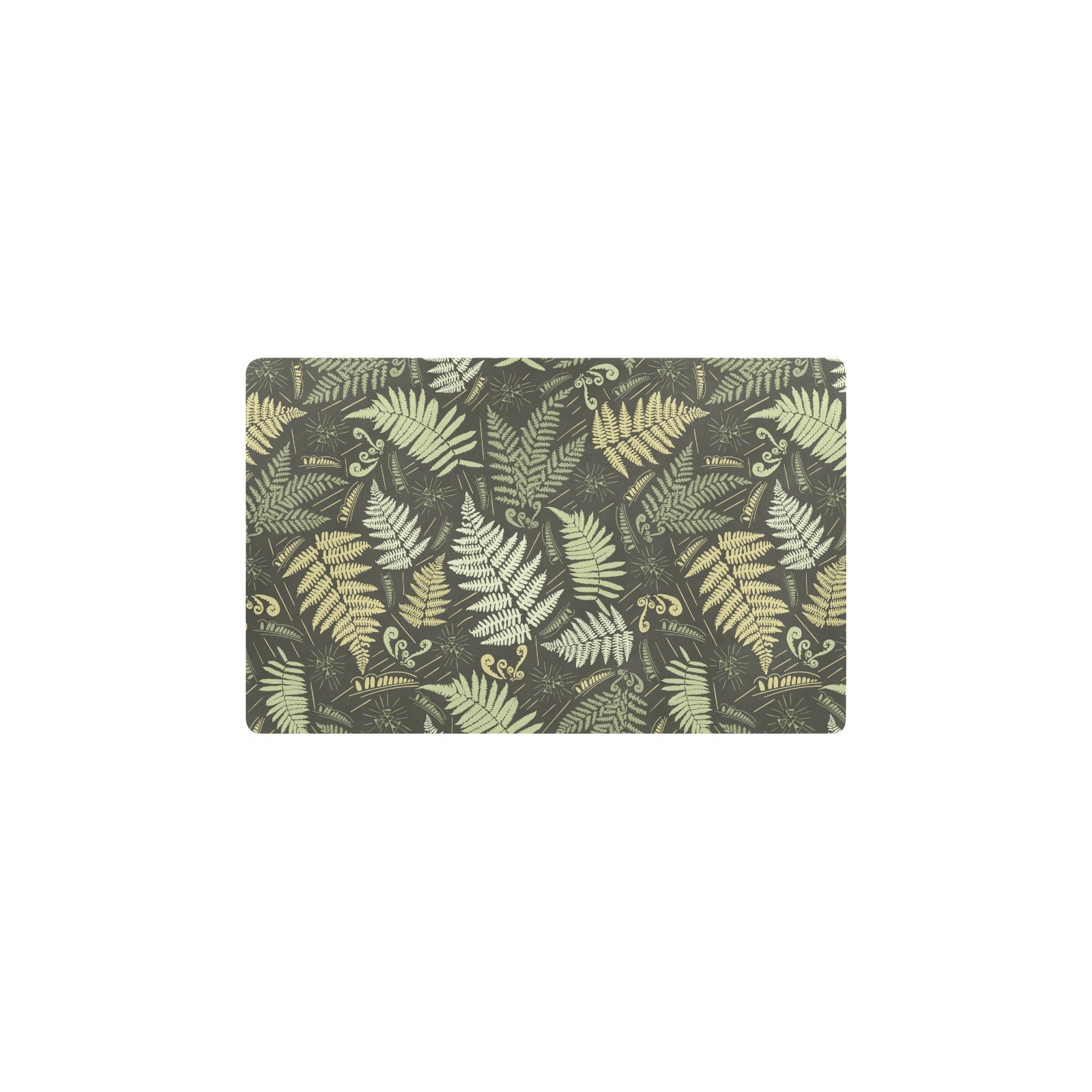 Fern Leave Green Print Pattern Kitchen Mat