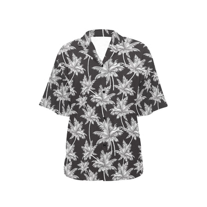 Palm Tree Pattern Print Design PT03 Women's Hawaiian Shirt