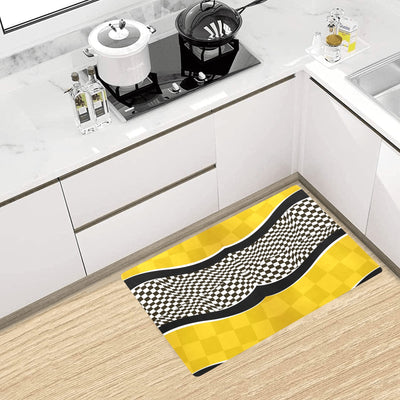 Checkered Pattern Print Design 02 Kitchen Mat