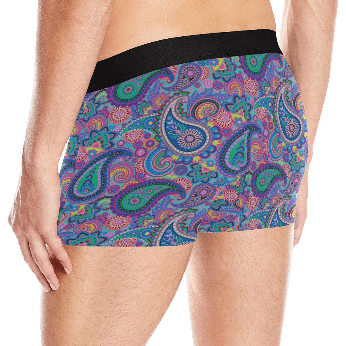 Paisley Colorful Pattern Print Design A02 Men's Boxer Briefs