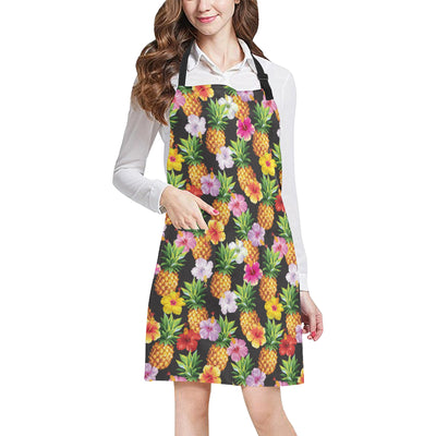 Pineapple Hibiscus Apron with Pocket