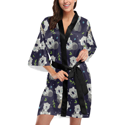 Koala Pattern Print Design 04 Women's Short Kimono