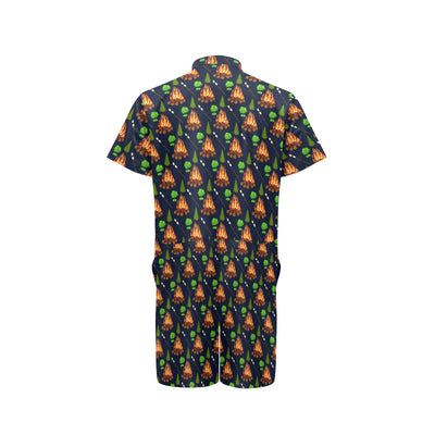 Camfire marshmallow Camping Design Print Men's Romper