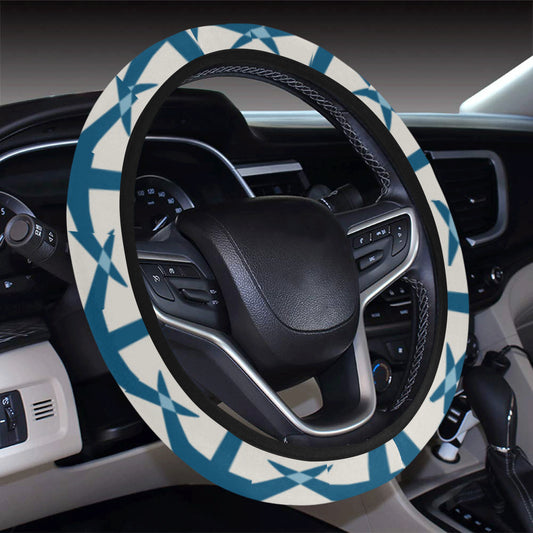 Airplane Pattern Print Design 04 Steering Wheel Cover with Elastic Edge