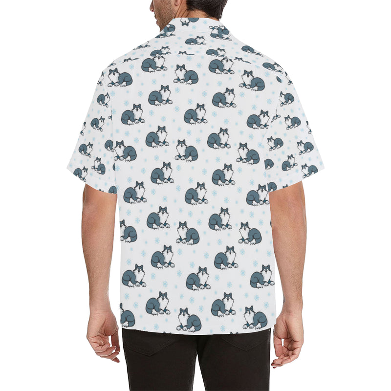 Alaskan Malamute Pattern Print Design 03 Men's Hawaiian Shirt