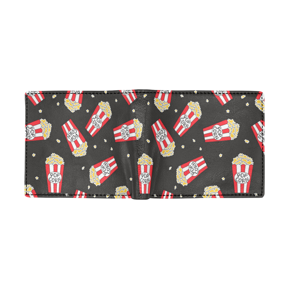 Popcorn Pattern Print Design A01 Men's ID Card Wallet