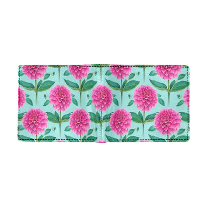 Dahlia Pattern Print Design DH08 Men's ID Card Wallet