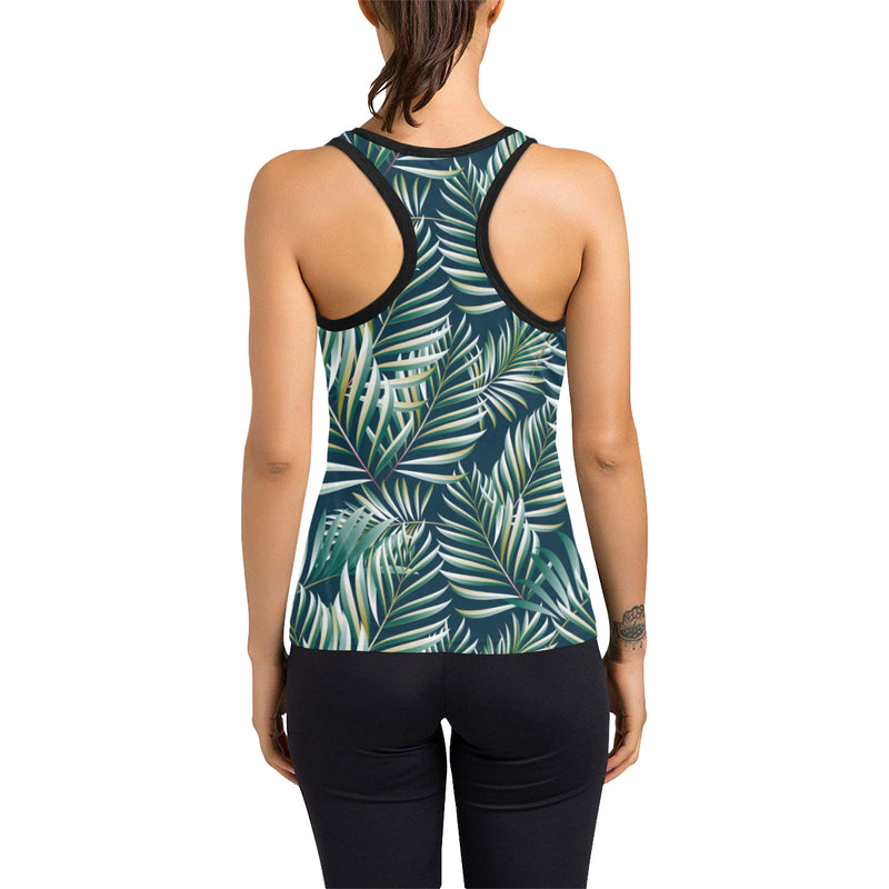 Sun Spot Tropical Palm Leaves Women's Racerback Tank Top