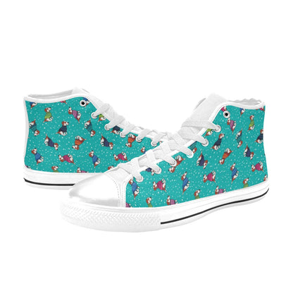 Russell Terriers Print Design LKS309 High Top Women's White Shoes