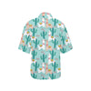 Llama Cactus Pattern Print Design 08 Women's Hawaiian Shirt