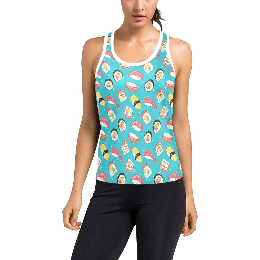 Sushi Print Design LKS305 Women's Racerback Tank Top