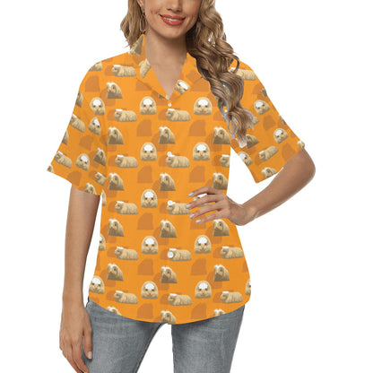 Guinea Pig Print Design LKS403 Women's Hawaiian Shirt