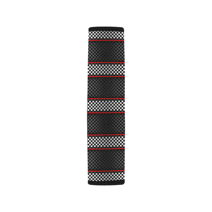 Checkered Flag Red Line Style Car Seat Belt Cover