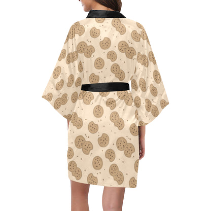 Biscuit Pattern Print Design 02 Women's Short Kimono