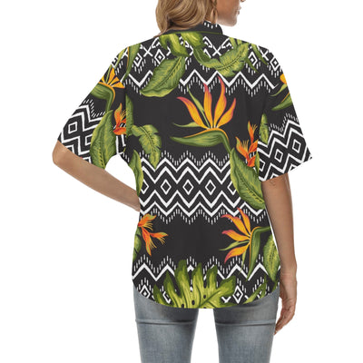 Bird Of Paradise Pattern Print Design BOP07 Women's Hawaiian Shirt