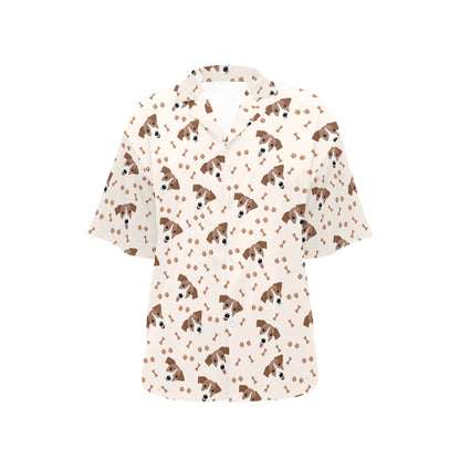 Russell Terriers Paw Print Design LKS303 Women's Hawaiian Shirt