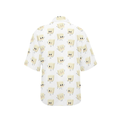 Tofu Print Design LKS301 Women's Hawaiian Shirt