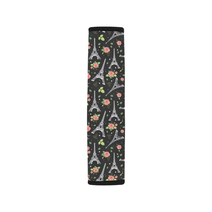 Eiffel Tower Rose Print Car Seat Belt Cover