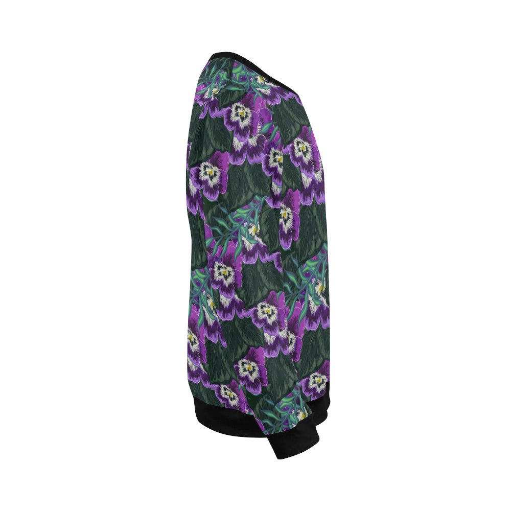 Pansy Pattern Print Design PS07 Men Long Sleeve Sweatshirt