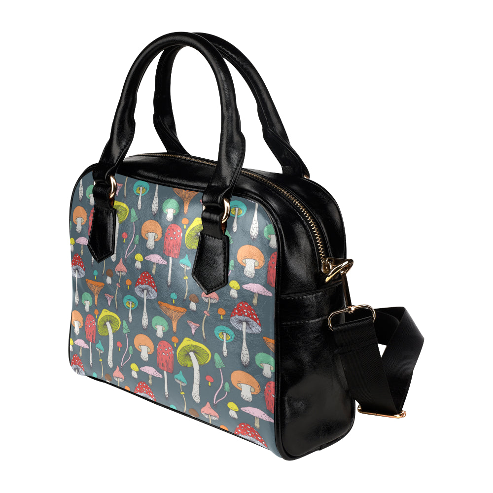 Mushroom Pattern Print Design A03 Shoulder Handbag