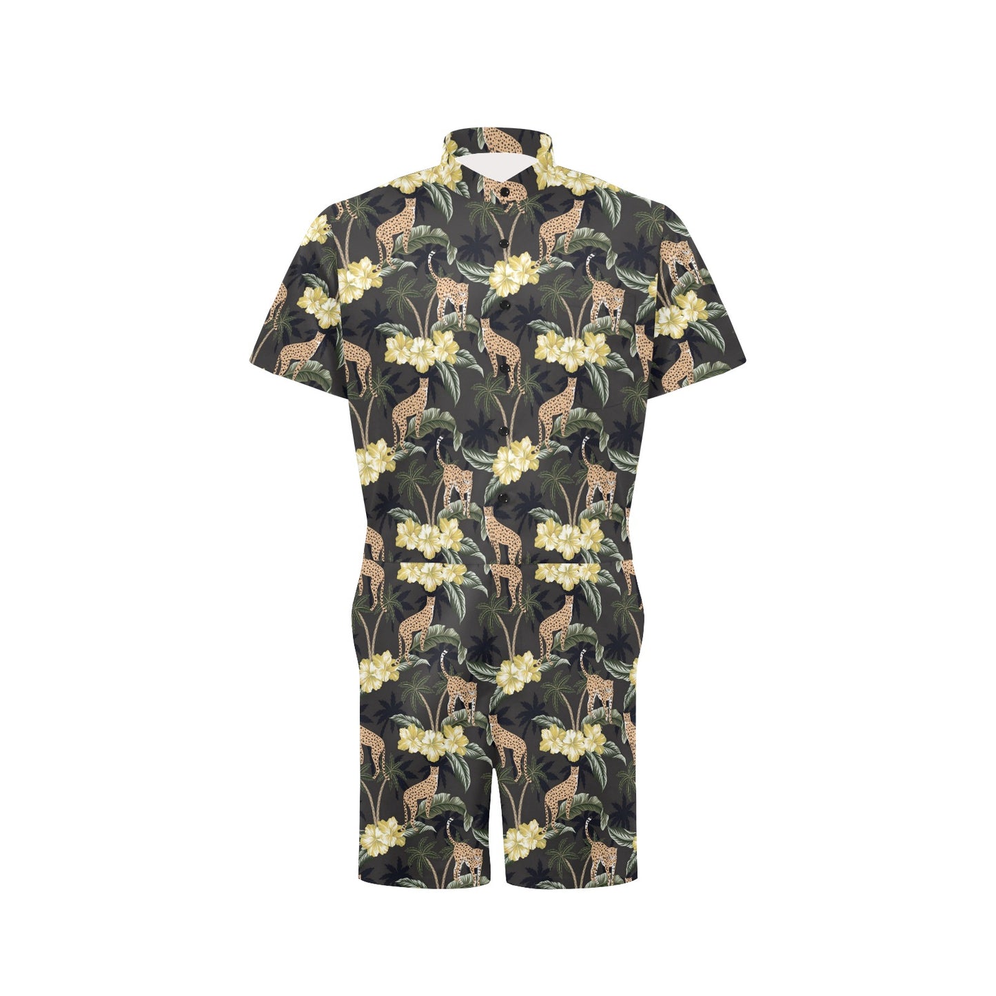 Cheetah Pattern Print Design 04 Men's Romper