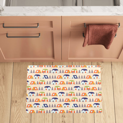 Camper Tent Pattern Print Design 03 Kitchen Mat