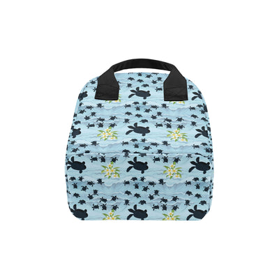 Sea Turtle Pattern Print Design T011 Insulated Lunch Bag