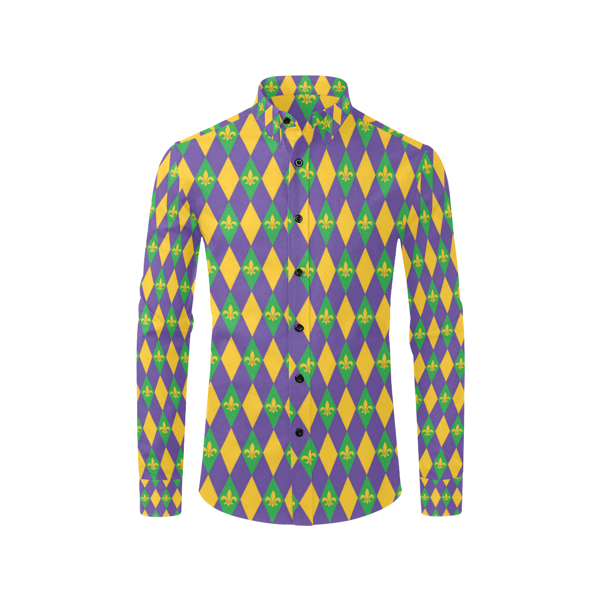 Mardi Gras Pattern Print Design 05 Men's Long Sleeve Shirt