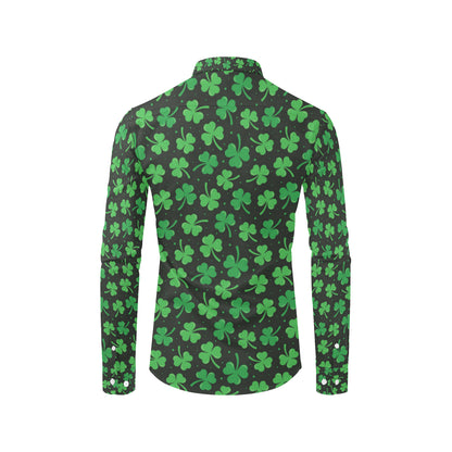 Clover  Pattern Print Design 04 Men's Long Sleeve Shirt